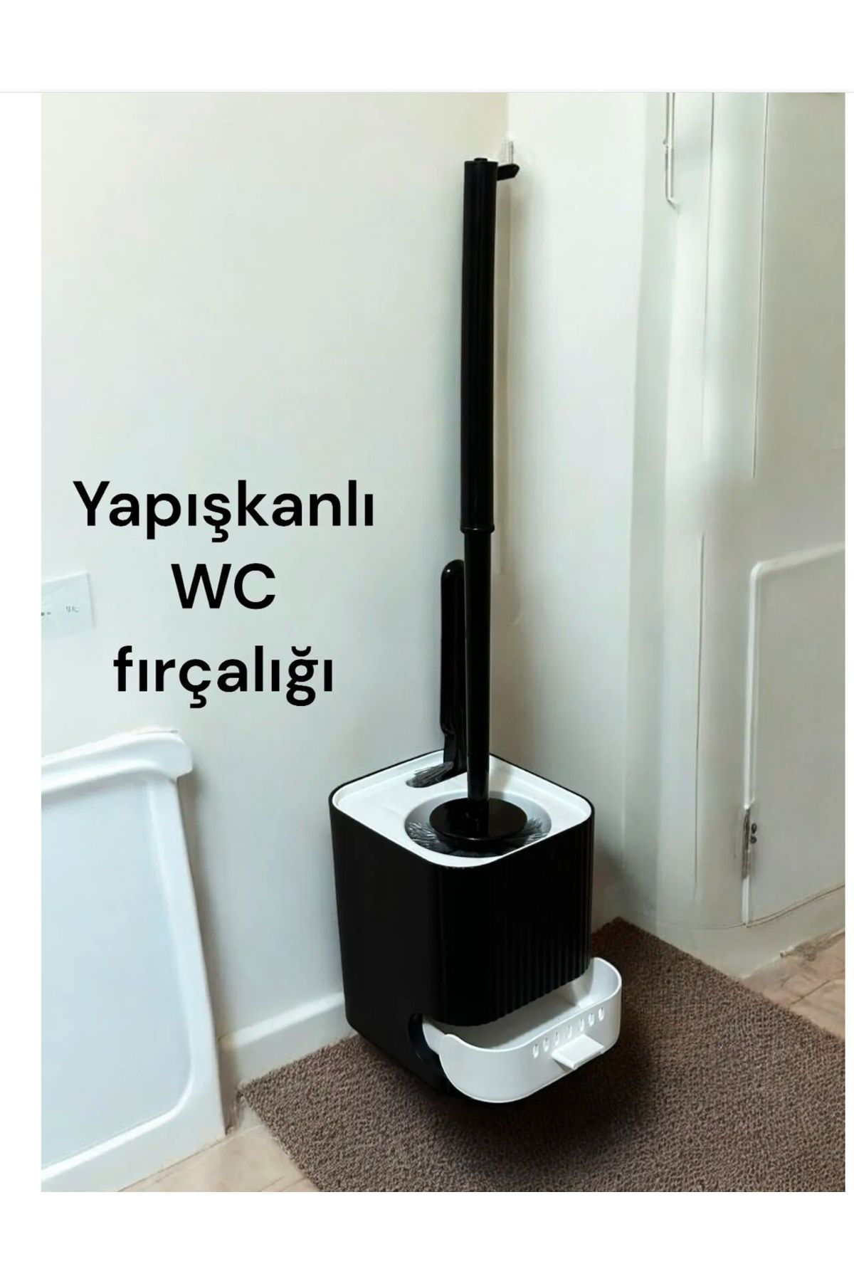 2li Su Akıtmayan Yapışkanlı Banyo Lavabo Wc Temizleme Fırçası-Sil