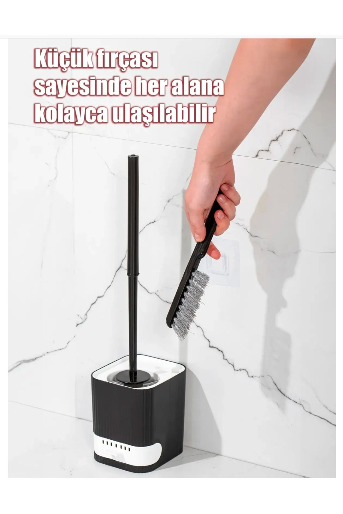 2li Su Akıtmayan Yapışkanlı Banyo Lavabo Wc Temizleme Fırçası-Sil