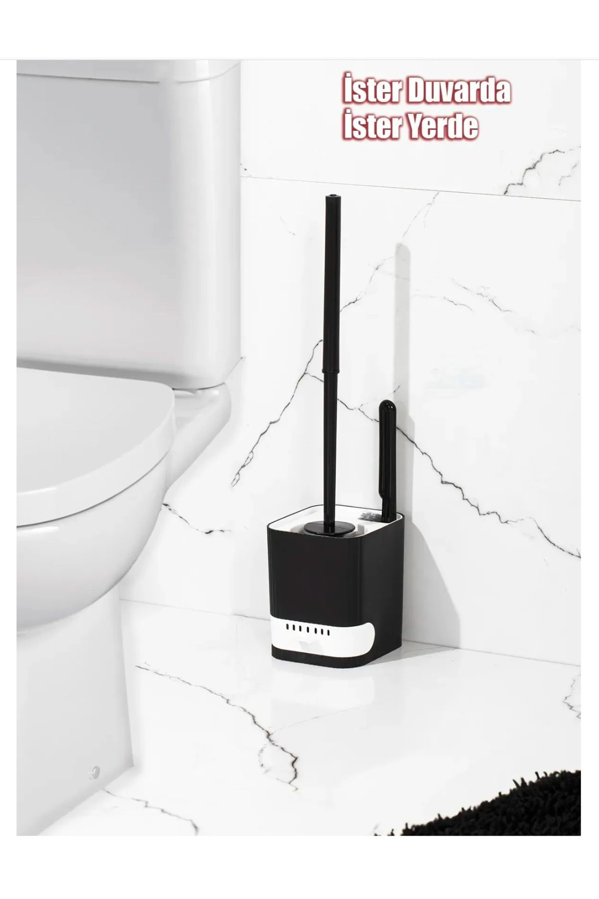 2li Su Akıtmayan Yapışkanlı Banyo Lavabo Wc Temizleme Fırçası-Sil