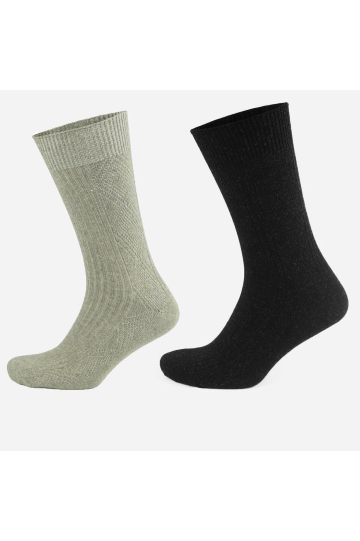 Kral Socks 2'Li Thermal Etkili İnce Örgülü Kişlik Çorap, Lambswool Yünlü (Ku