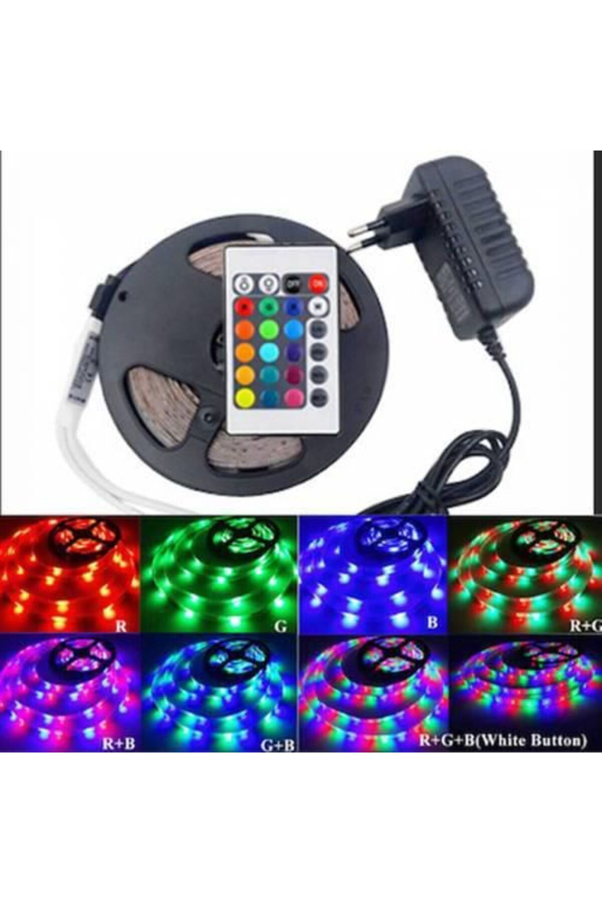 Zs Demir 3 Çipli Rgb İç Mekan Şerit Led 5 Metre Dekoratif Aydinlatma