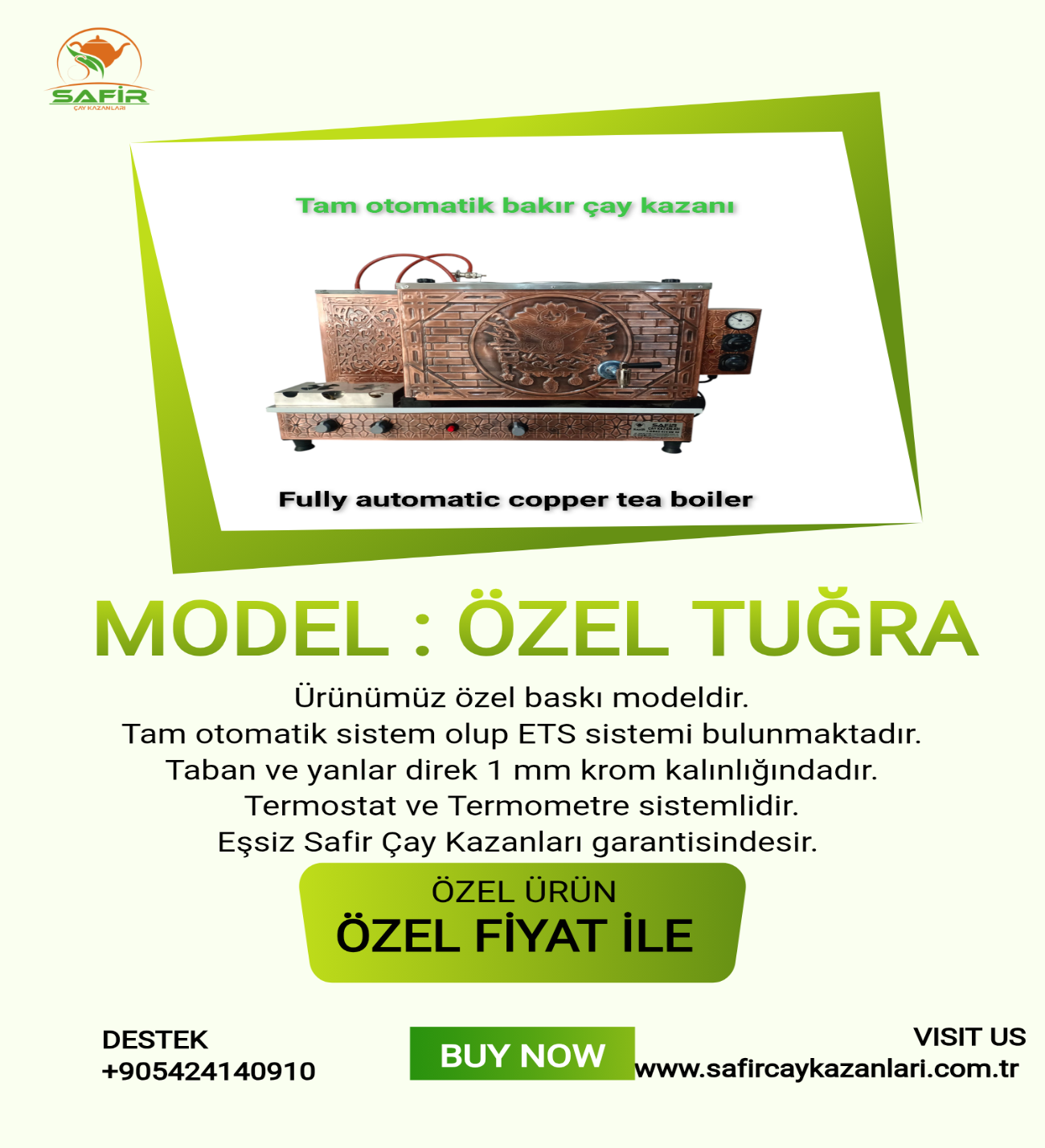 Safir Çay Kazanlari 3 Demlikli Bakir Çay Kazani Sadece Elektrikli Bakir Çay Semaveri Osmanli Tuğra Model Çay Makinesi