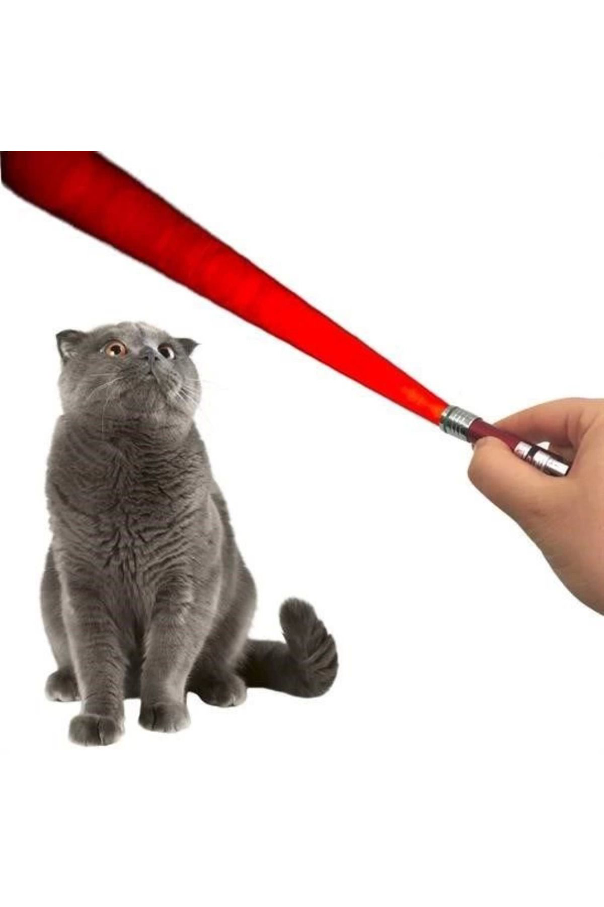 Yusuftex 3 Fonksiyonlu Kirmizi Beyaz İşikli Led Lazer Kedi Köpek Oyuncak A