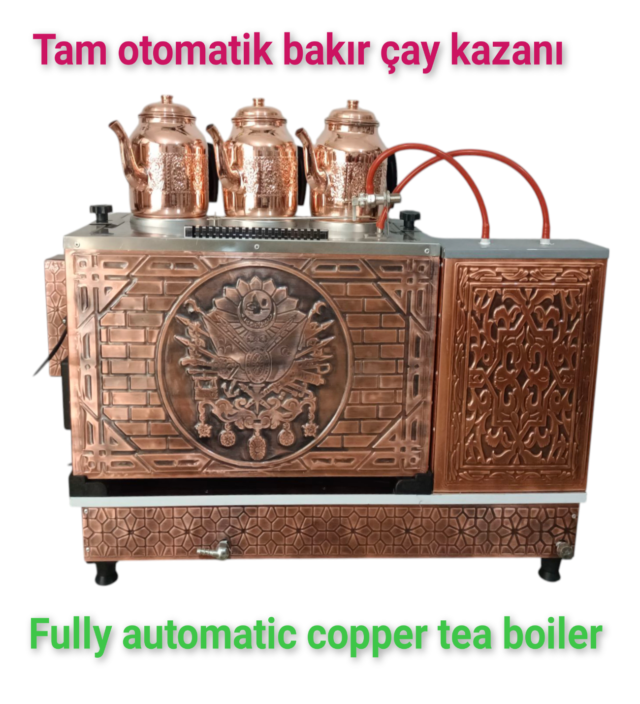 Safir Çay Kazanlari 3 Gözlü Bakir Çay Kazani Doğalgazli Ce Gazmer Açiliş Onayli Tam Dijital Çakmakli Prizma Alt Tabanli 