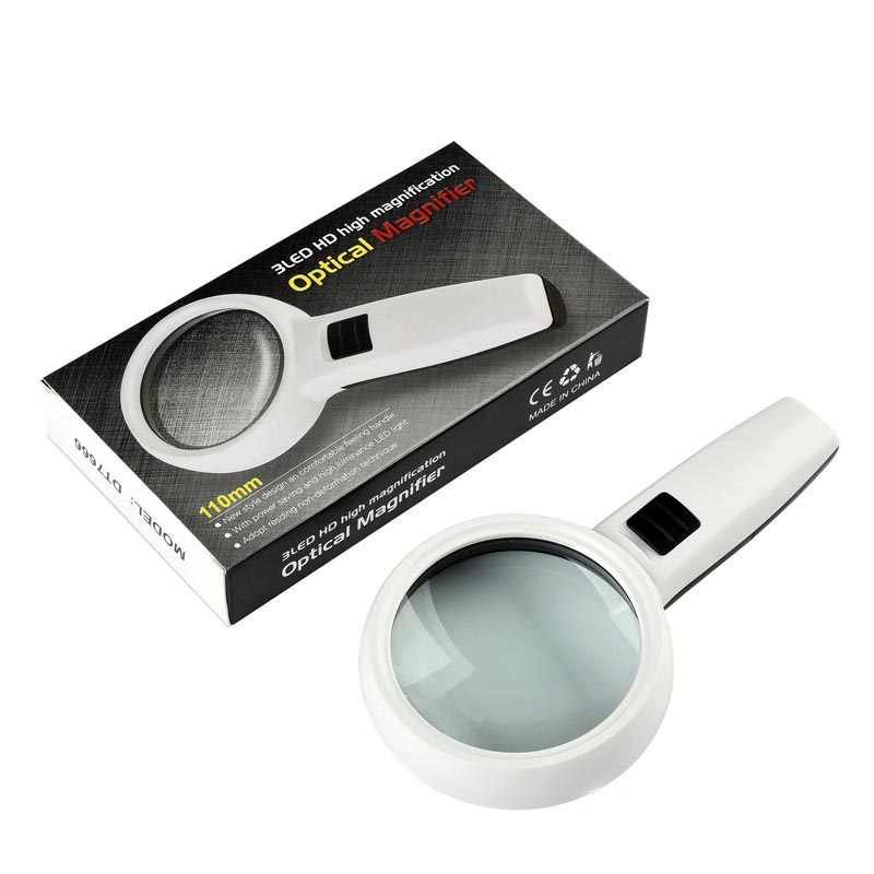 Evimdeyokyok 3 Ledli 5X95mm & 10X19mm El Büyüteç Taki Okuma Para Kontrol İçin 