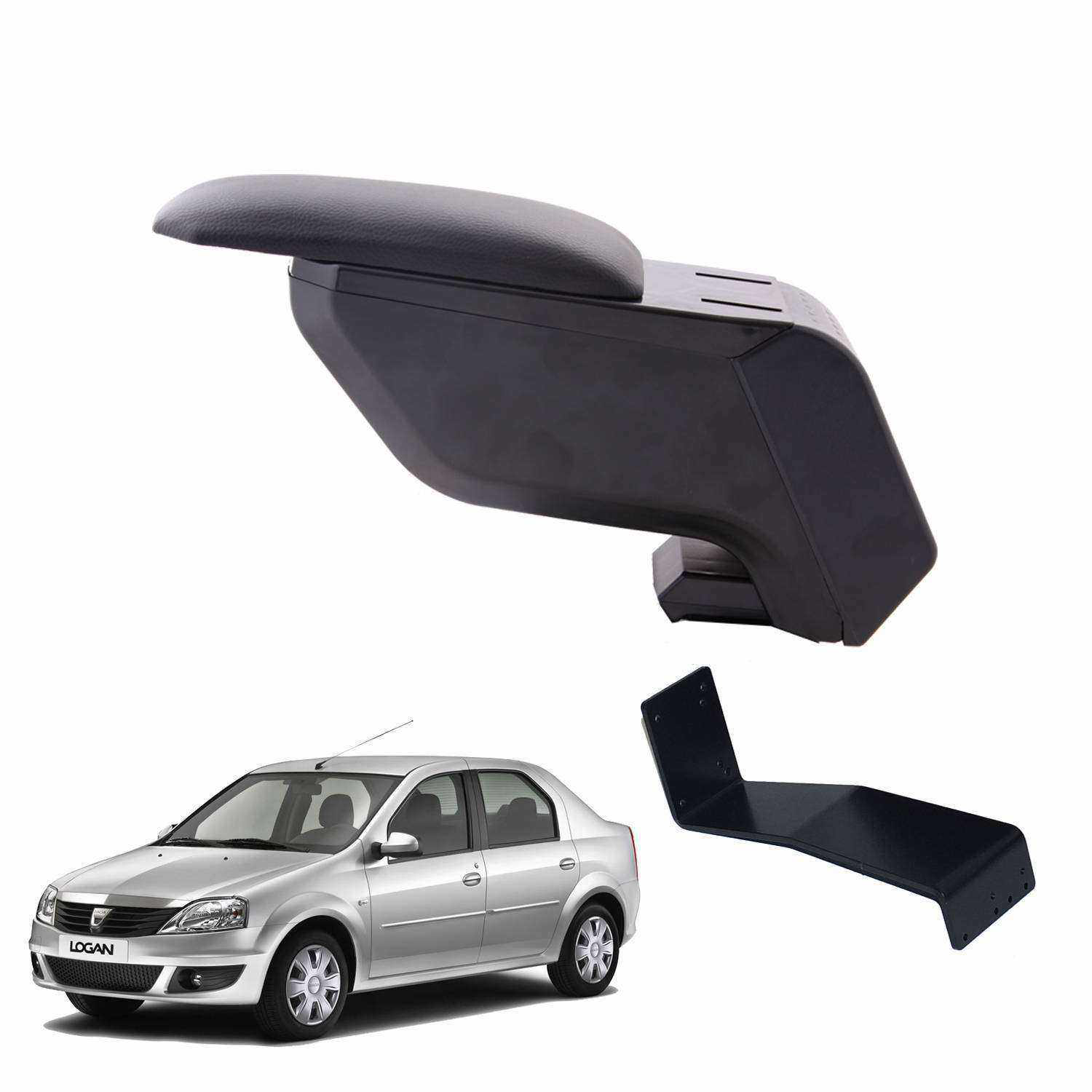 3 Tıkla Dacia Logan Sedan 2005 Delmesiz Çelik Ayaklı Siyah Kolçak