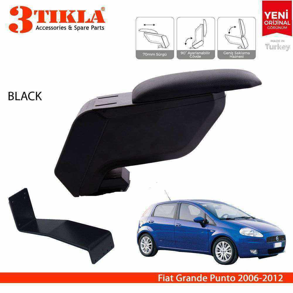 3 Tıkla Fiat Grande Punto 2006-2012 Delmesiz Çelik Ayaklı Siyah K