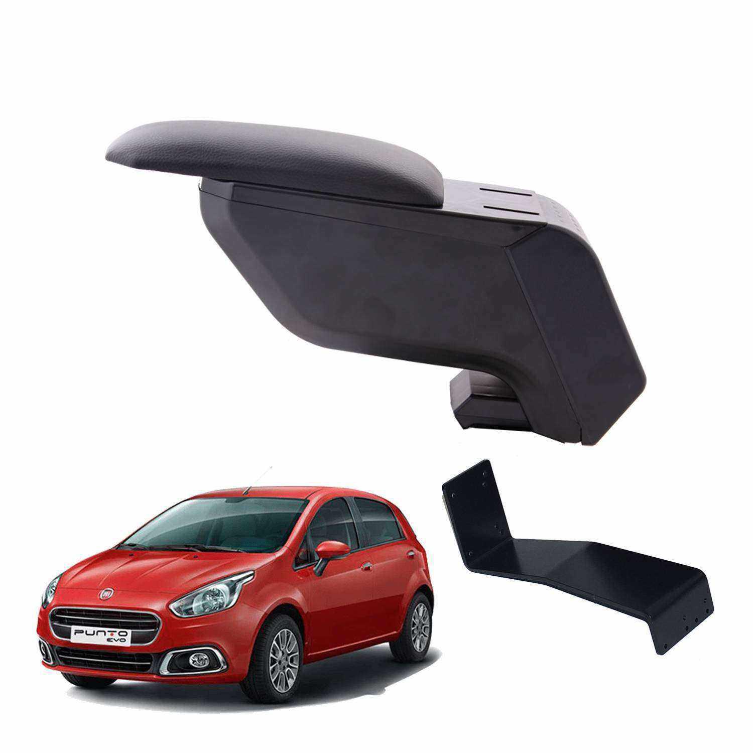 3 Tıkla Fiat Punto 2012 Delmesiz Çelik Ayaklı Siyah Kolçak Kol Da