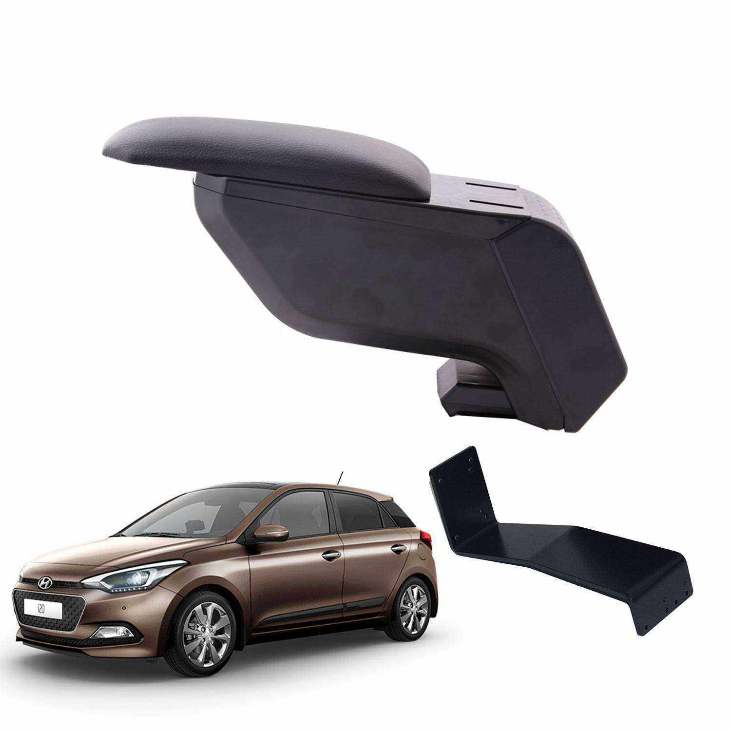 3 Tıkla Hyundai i20 2017 Delmesiz Çelik Ayaklı Siyah Kolçak Kol D