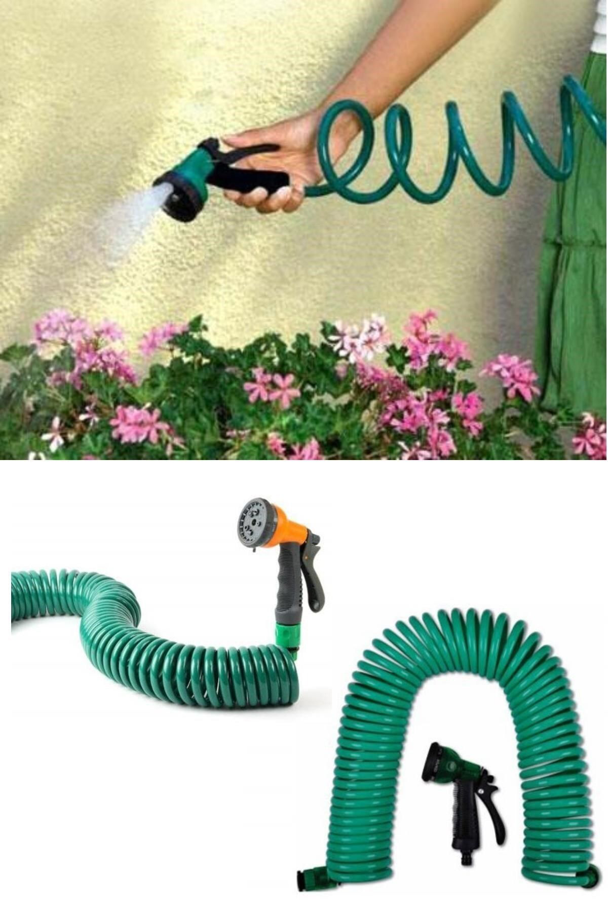 Ok Aksesuar 30 Metre Spiral Hortum + 4 Fonksiyonlu Özel Sulama Tabancasi Go50
