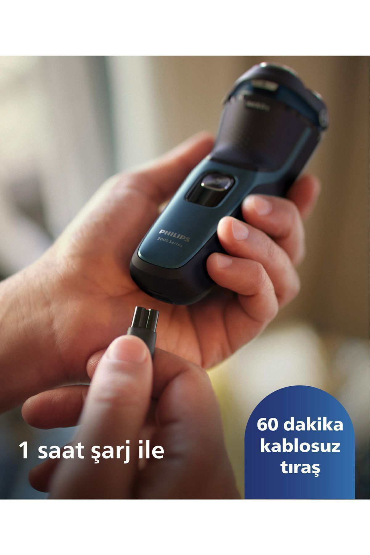 Philips 3000 Serisi Tiraş Makinesi S3144/00,Sinekkaydi Tiraş,İslak Ve Kur