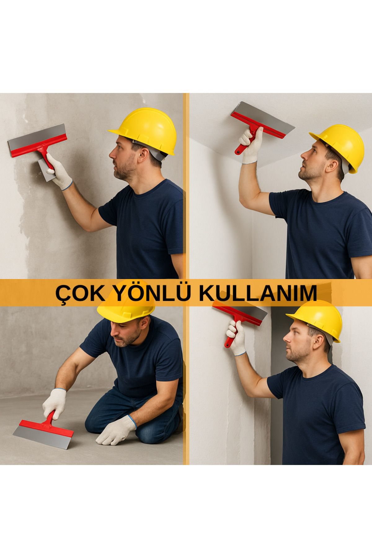 Beylini 30Cm Raspa Zemin Duvar Yer Tavan Köşe Büyük Spatula Profesyonel K