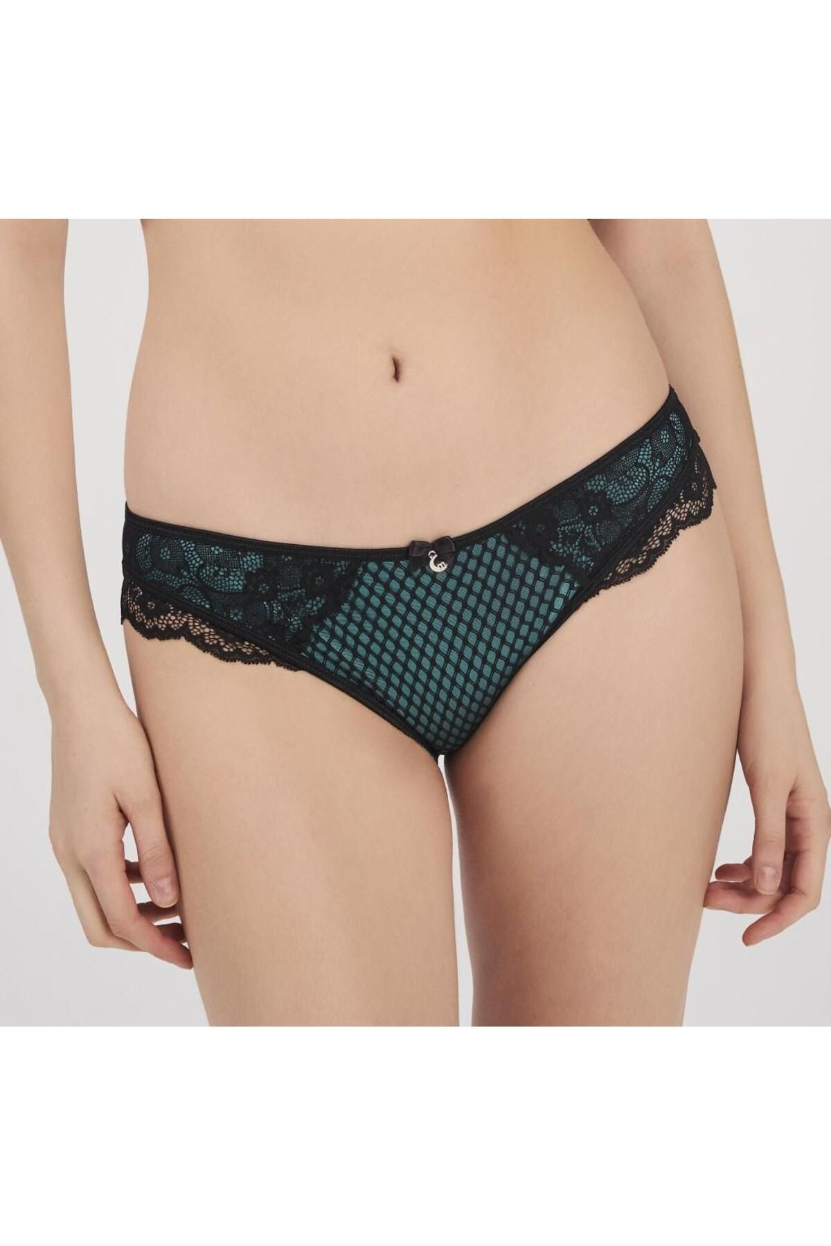 Aria's Closet 3213 Dantel Detayli Yeşil Slip Ozn-23235