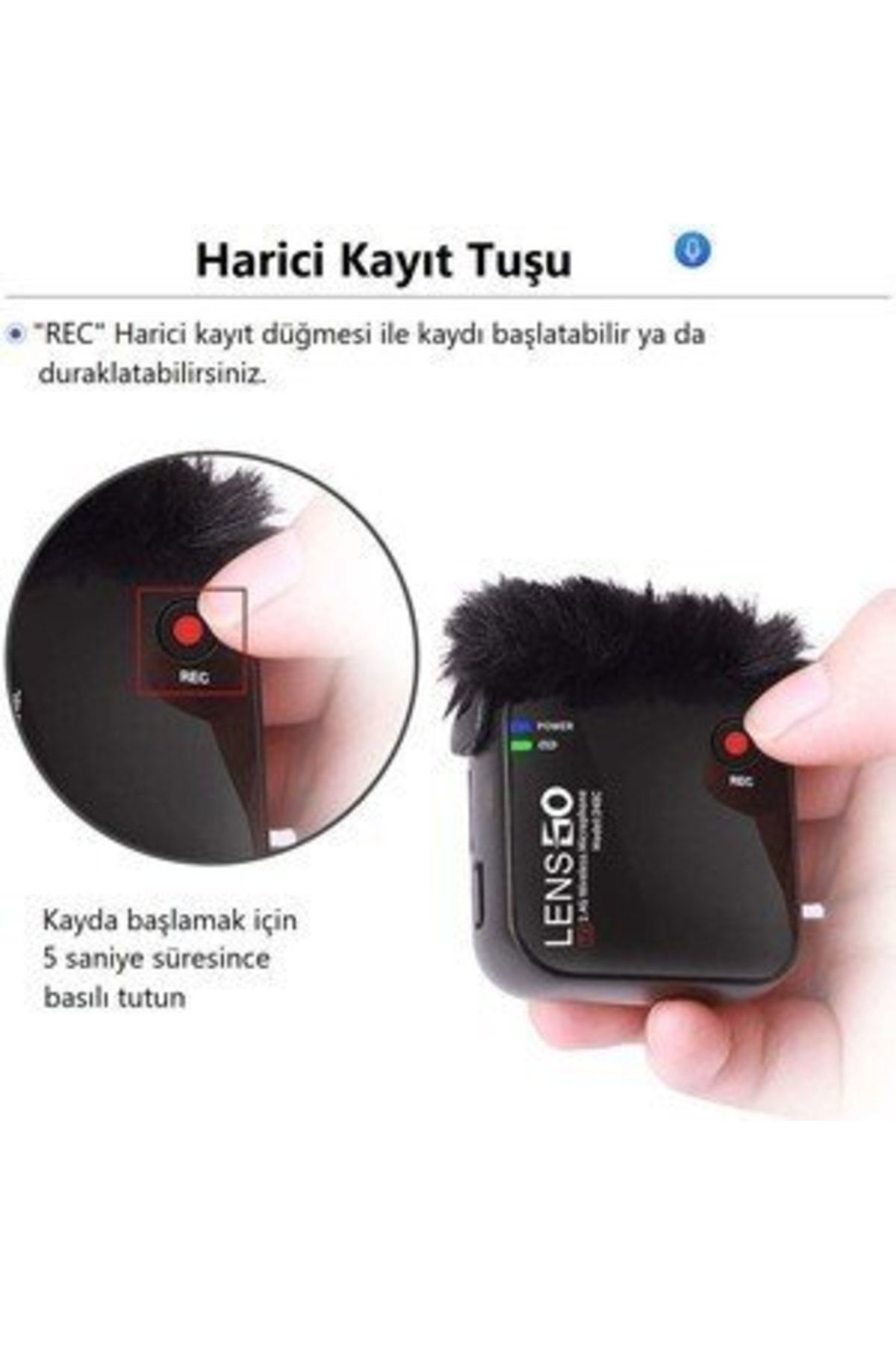 Lensgo 348C Siyah 1V2 Kablosuz İkili Mikrofon Seti