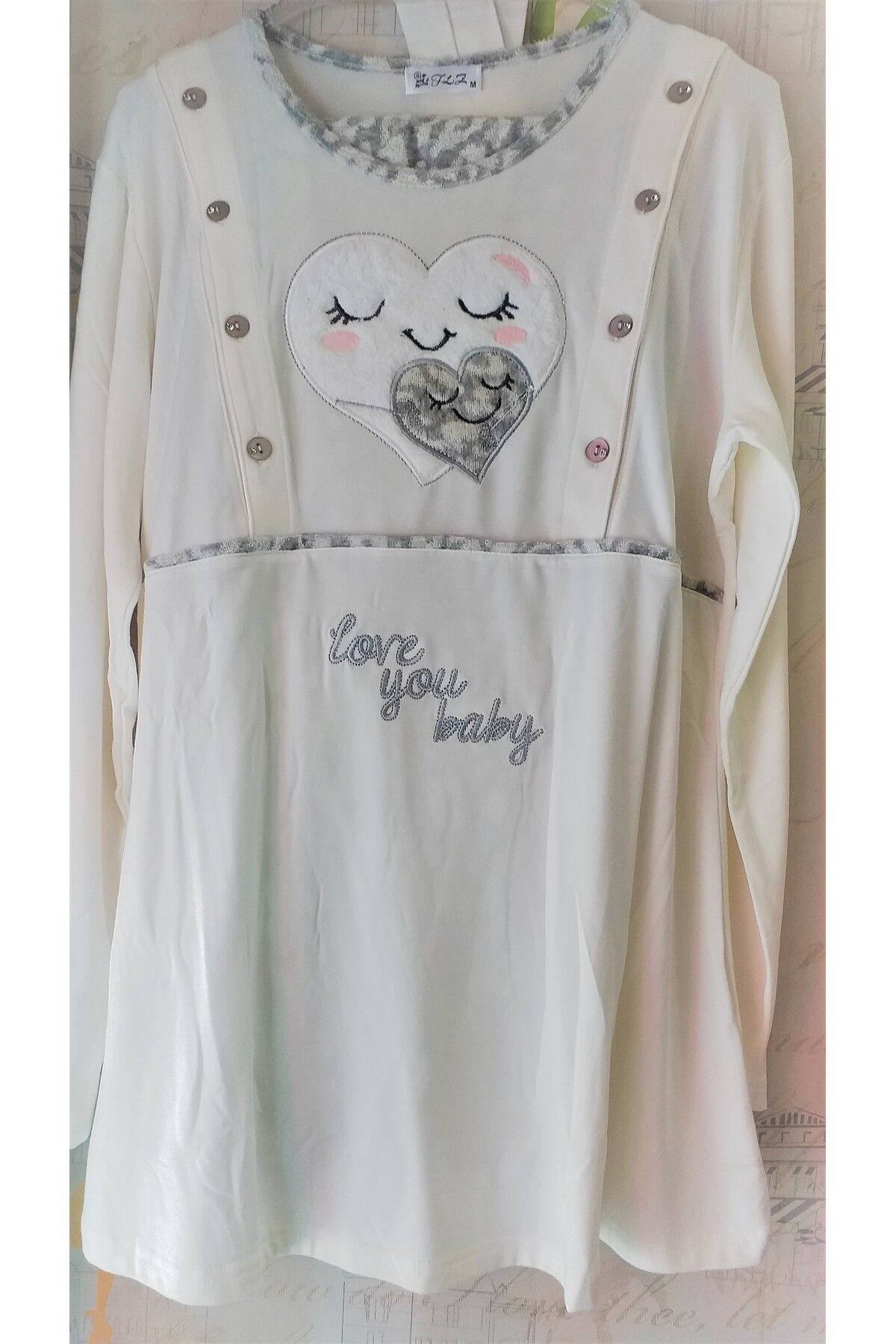 Flz Pijama 3'Lü Hamile Pijama Takimi Gri Flz