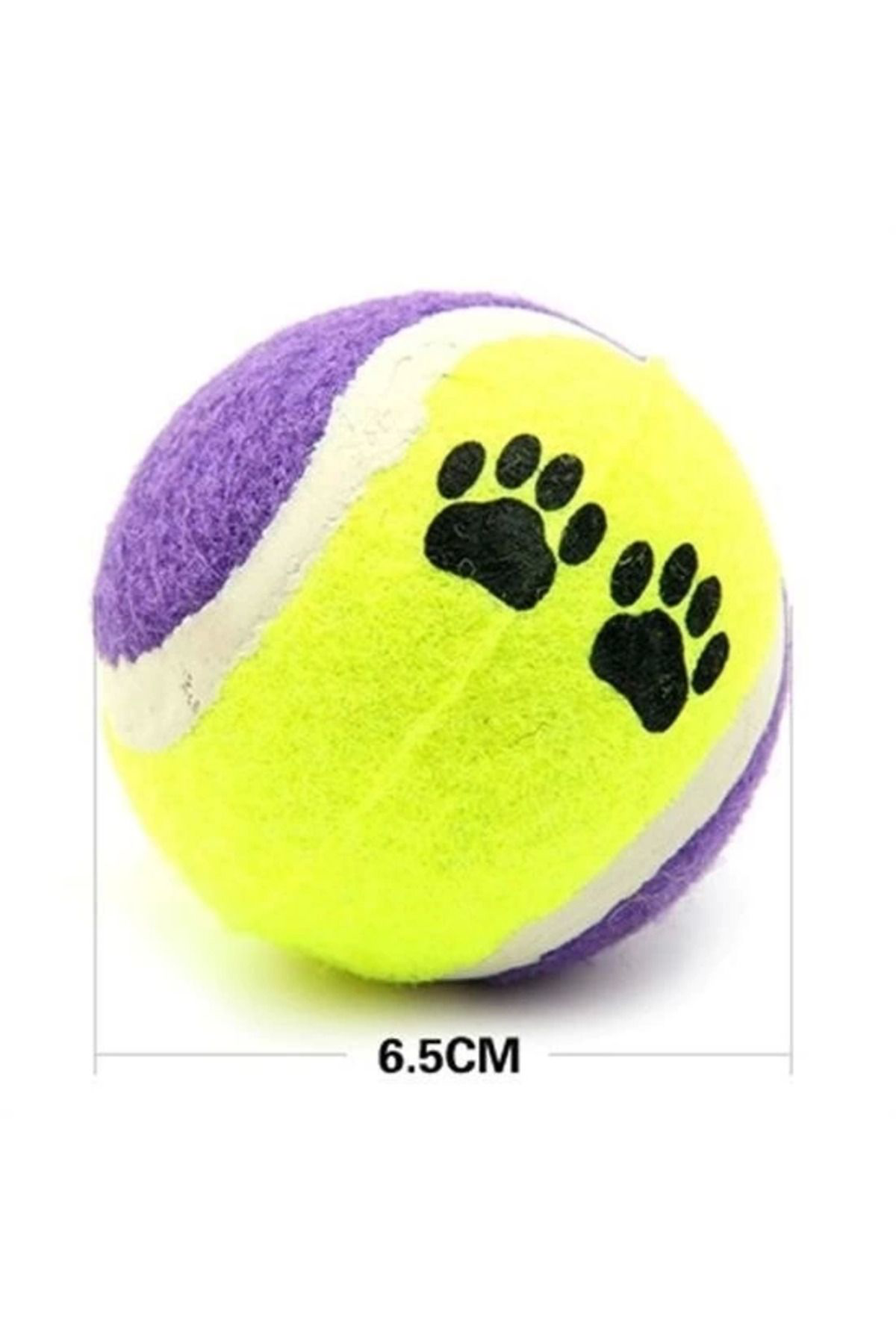Yusuftex 3Lü Renkli Desenli Tenis Topu Kedi Köpek Oyuncaği