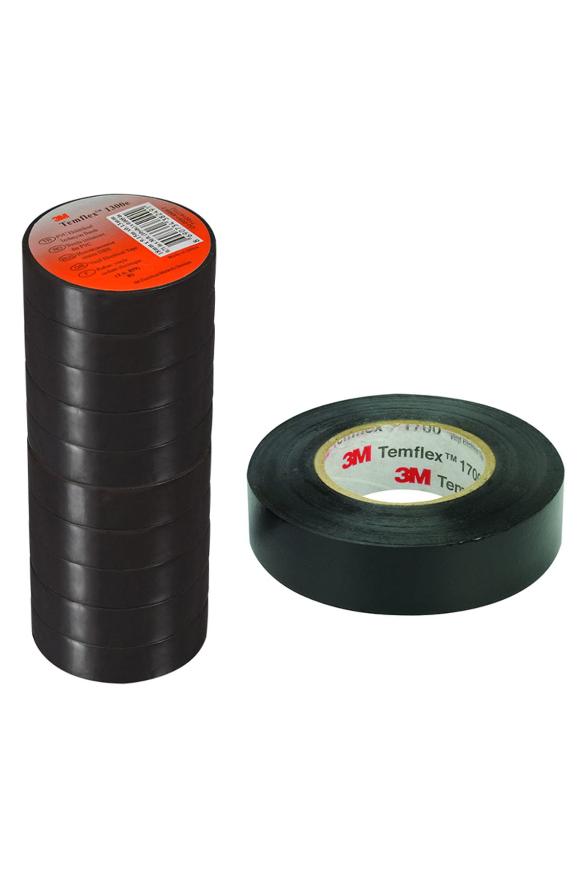 Ok Aksesuar 3M Temflex 1300E Pvc İzole Bant Siyah 10Luk Paket 0.13Mm X 19Mm X
