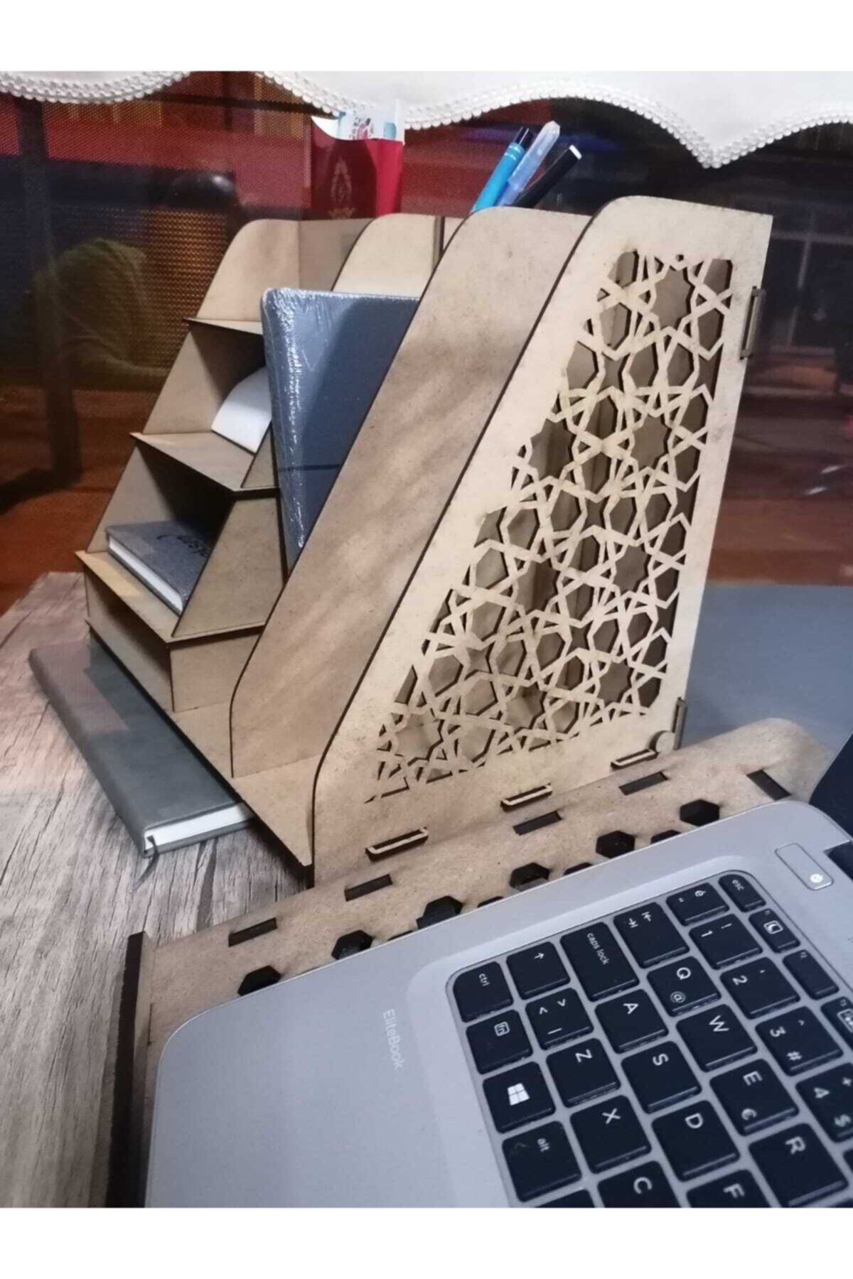 Leylaser 3Mm Ahşap Mdf Masaüstü Organizer