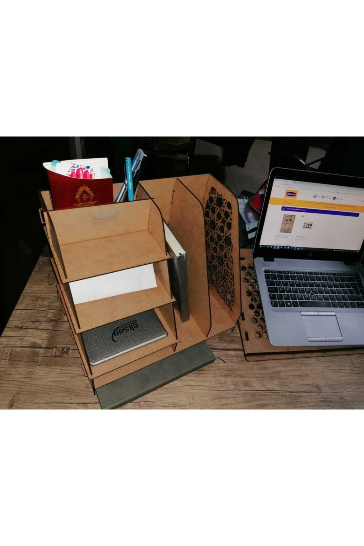 Leylaser 3Mm Ahşap Mdf Masaüstü Organizer