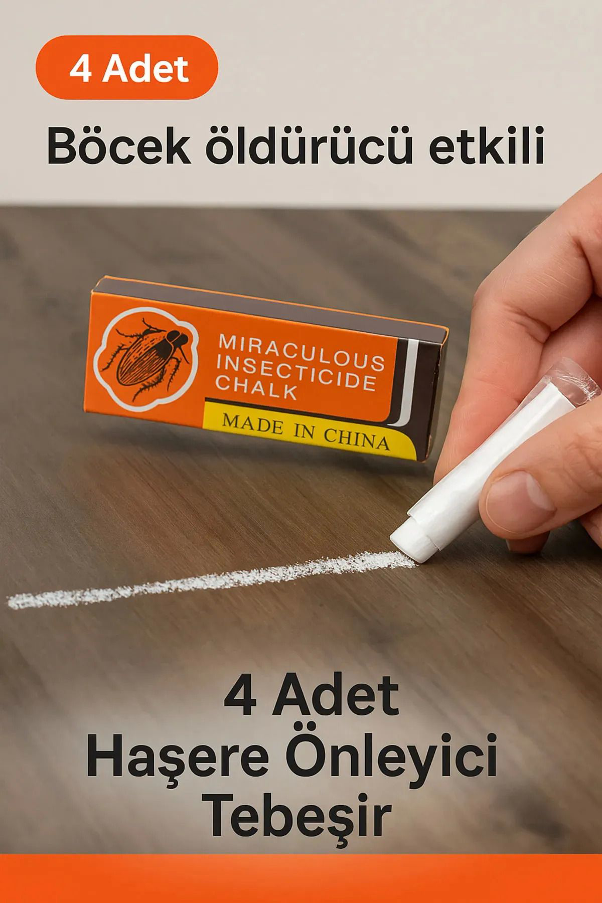 Yusuftex 4 Adet Haşere Tebeşiri - Böcek Önleyici Tebeşir - Etkili Hamam Bö