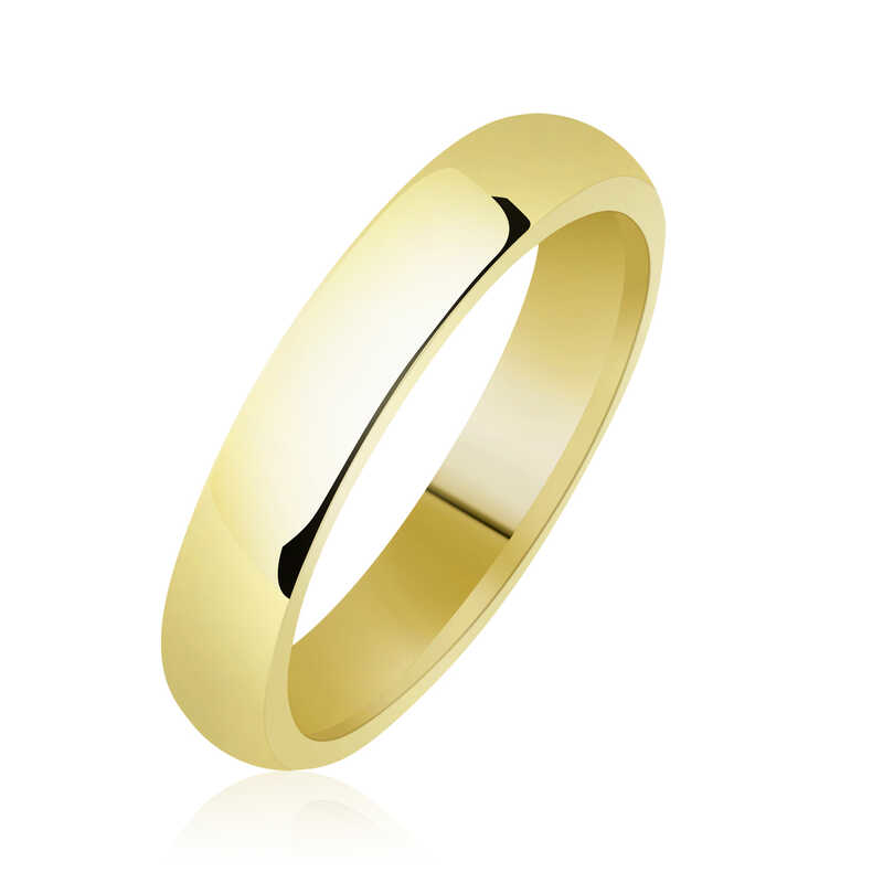 Stillove 4 Mm Düz Bombeli Gold Gümüş Alyans Sl3941