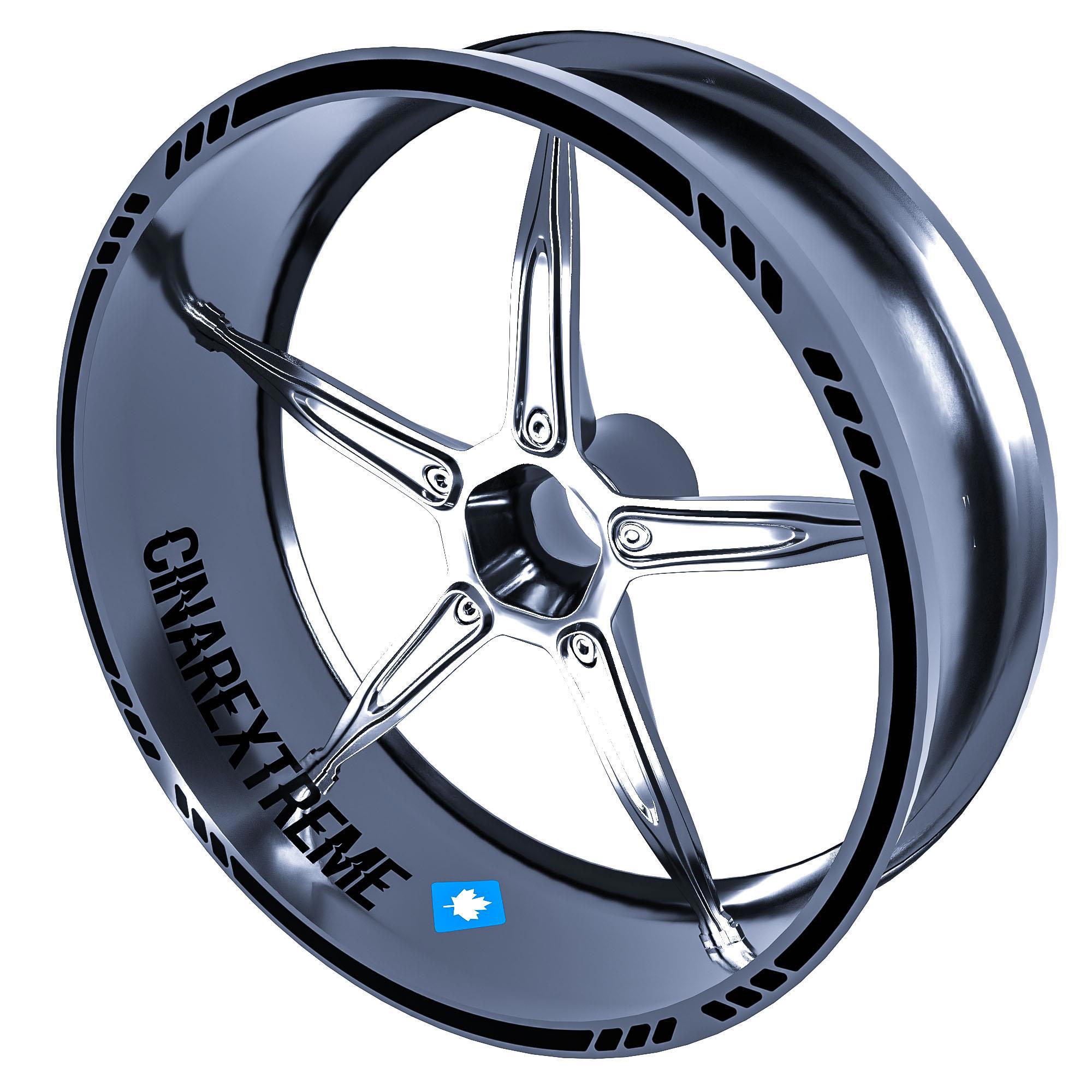 Çinar Extreme 4 Parçali Kesikli Tasarimli Jet Siyah Jant Şeridi Sticker Çinar E