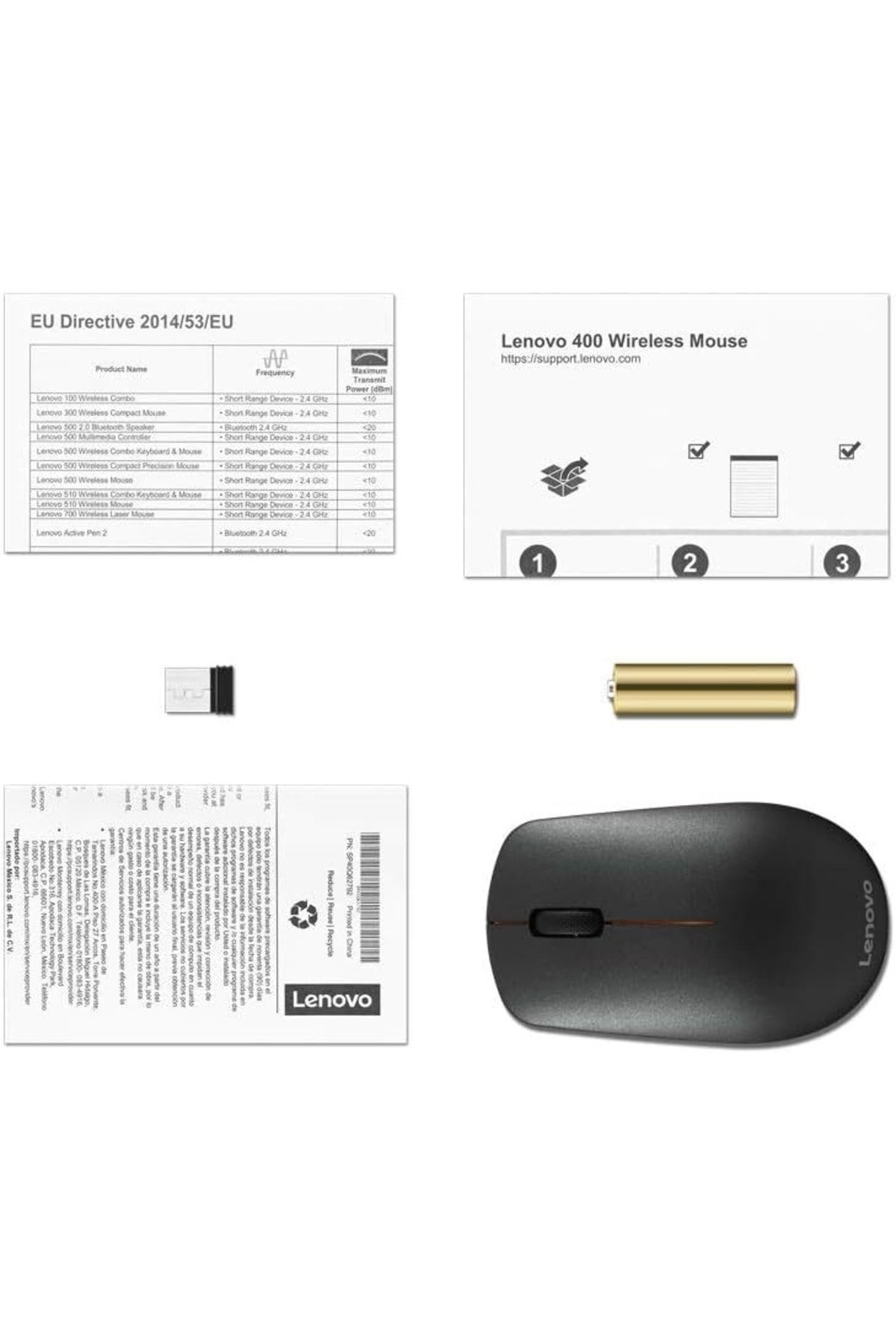 Lenovo 400 Wireless Kablosuz Mouse Siyah Gy50r91293