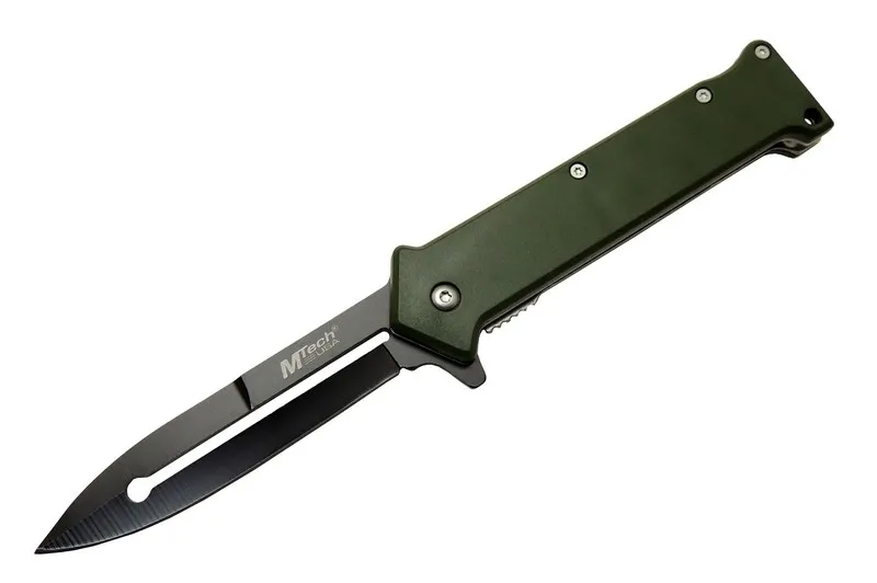Just Cheap Store 4351 Haki Bas - Çek Kamp Çaki 20Cm- Otomatik, Kemerlikli