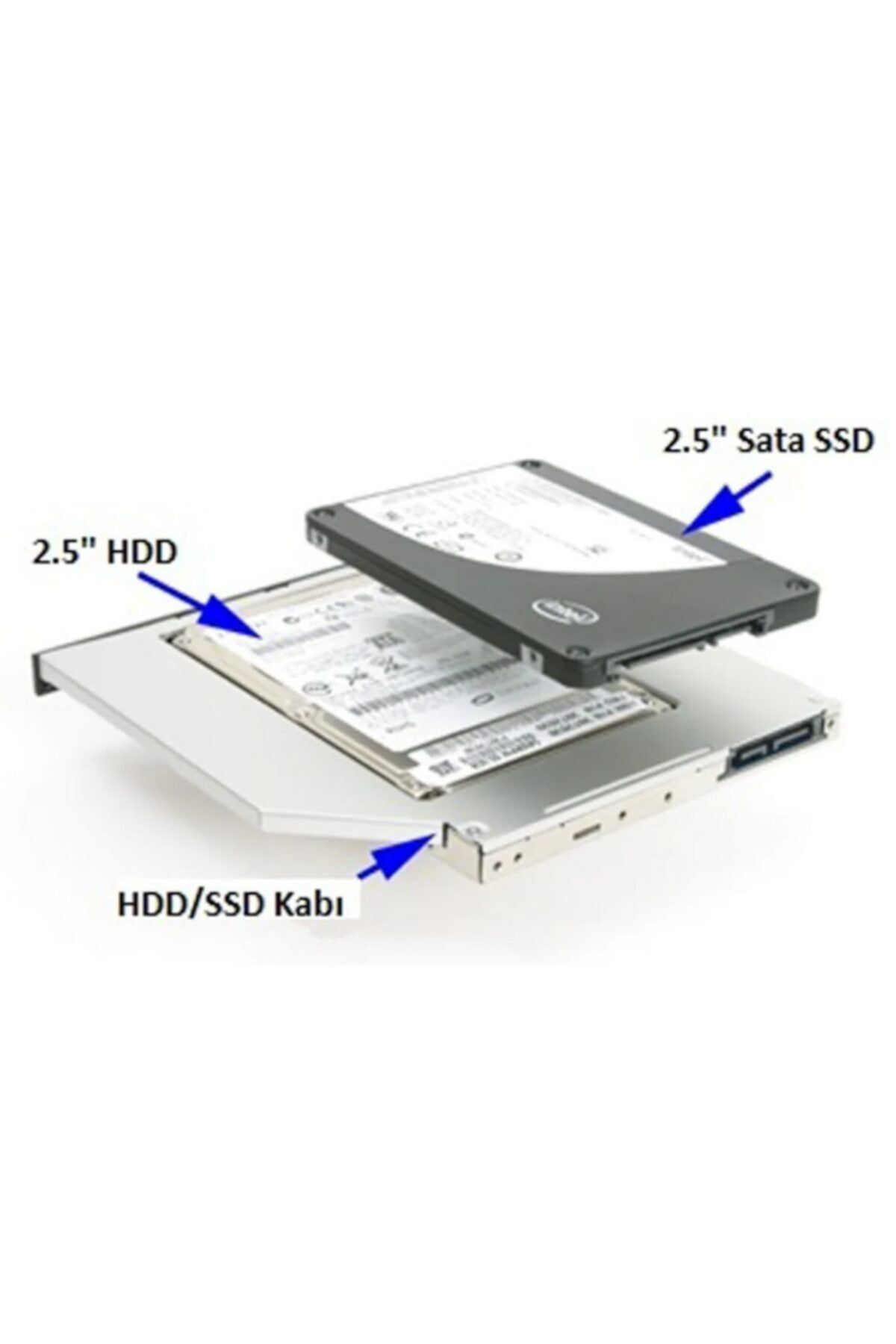 Alfais 4717 12.7Mm Sata Hdd Harddisk Caddy Kizak Kutu Laptop Ssd Noteboo