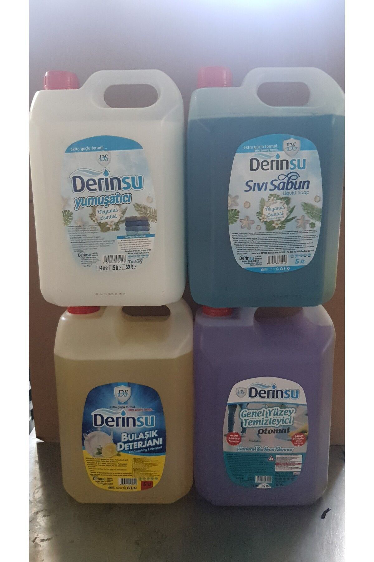 5 Lt Bulaşık Deterjani 5 Lt Sıvı Sabun 5 Lt Yüzey Temizleyici 5 Lt Yumuşatıcı