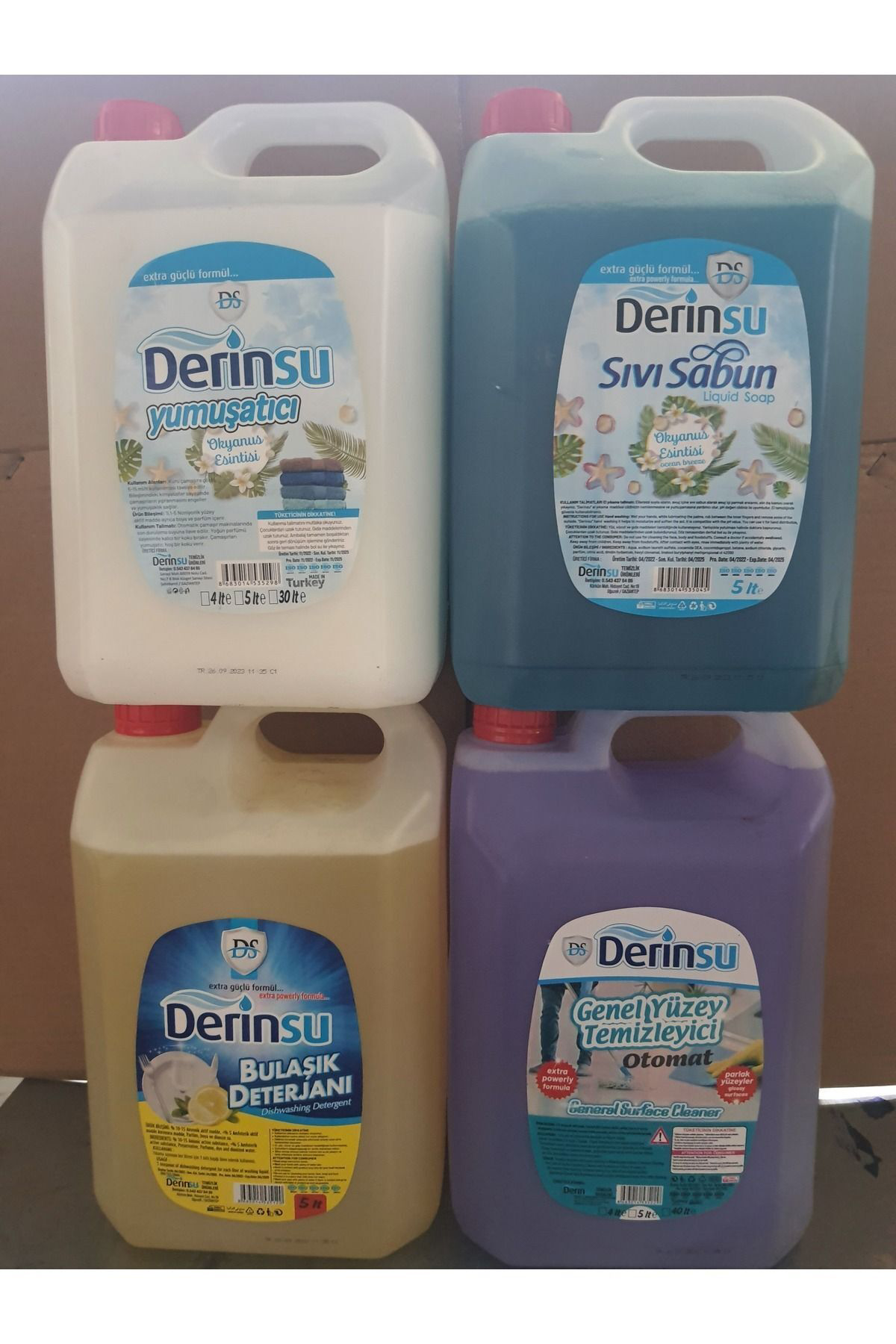 5 Lt Bulaşık Deterjani 5 Lt Sıvı Sabun 5 Lt Yüzey Temizleyici 5 Lt Yumuşatıcı