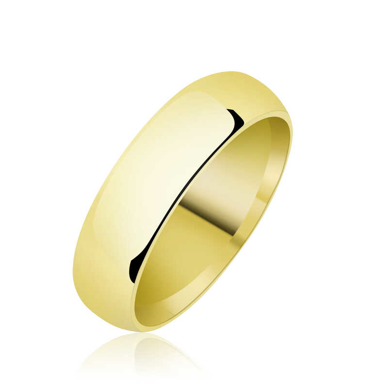 Stillove 5 Mm Düz Bombeli Gold Gümüş Alyans Sl2011