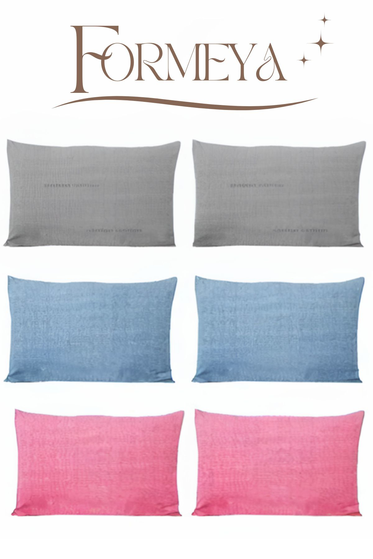 Formeya 6 Adet 3 Farkli Renkli Yastik Kilifi 50X70 Cm