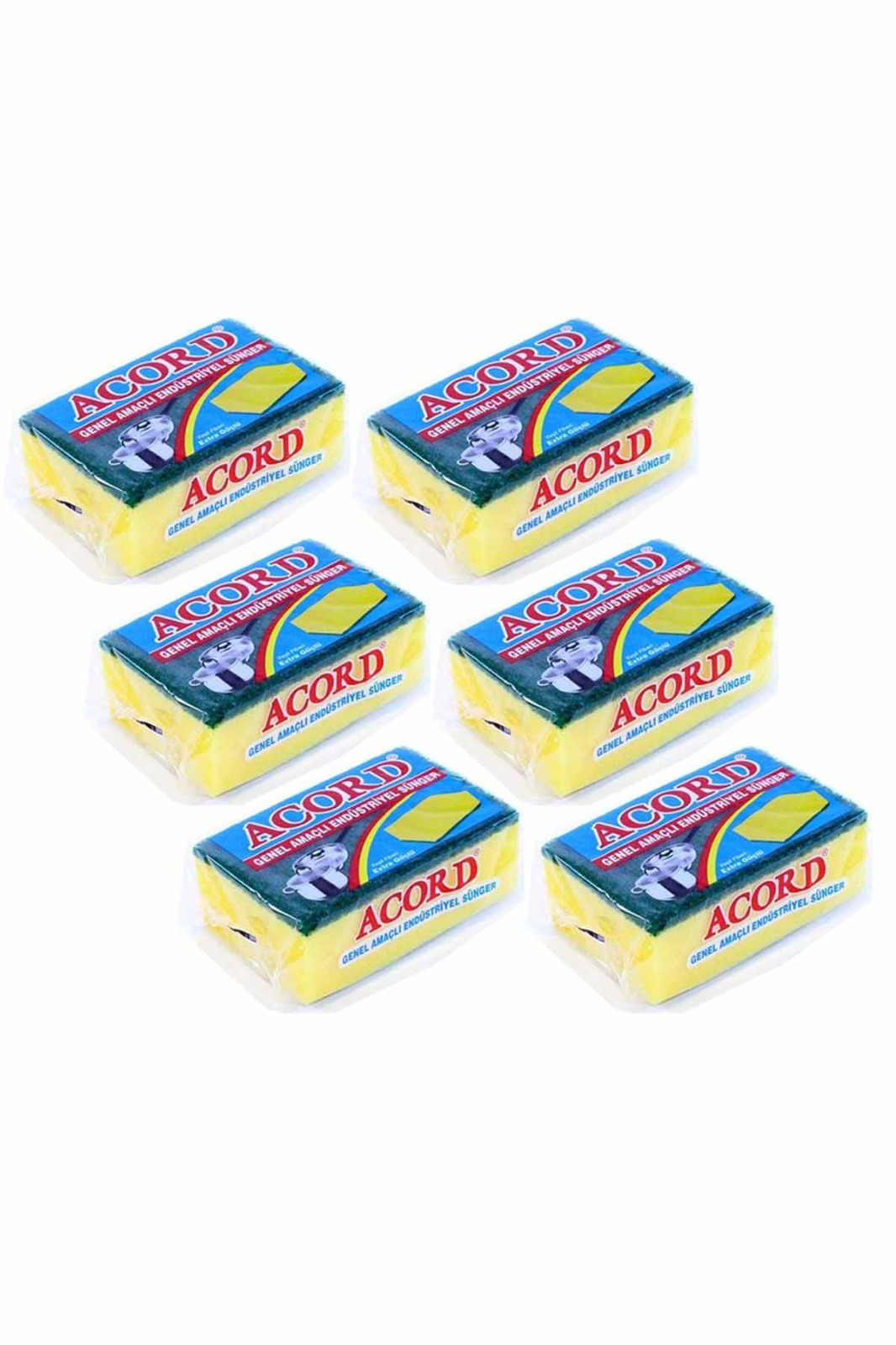 Just Cheap Store 6 Adet Jumbo Boy Endüstriyel Çok Amaçli Bulaşik Süngeri  13X8x4 C