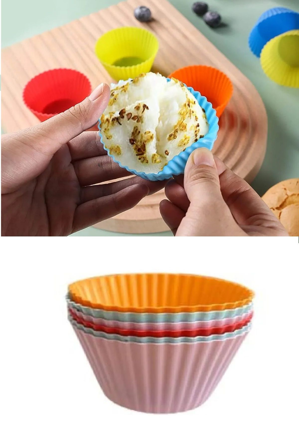 Toptan Bulurum 6 Adet Yikanabilir Mini Tirtikli Muffin Kalibi- Ribanali Kek-Cupc