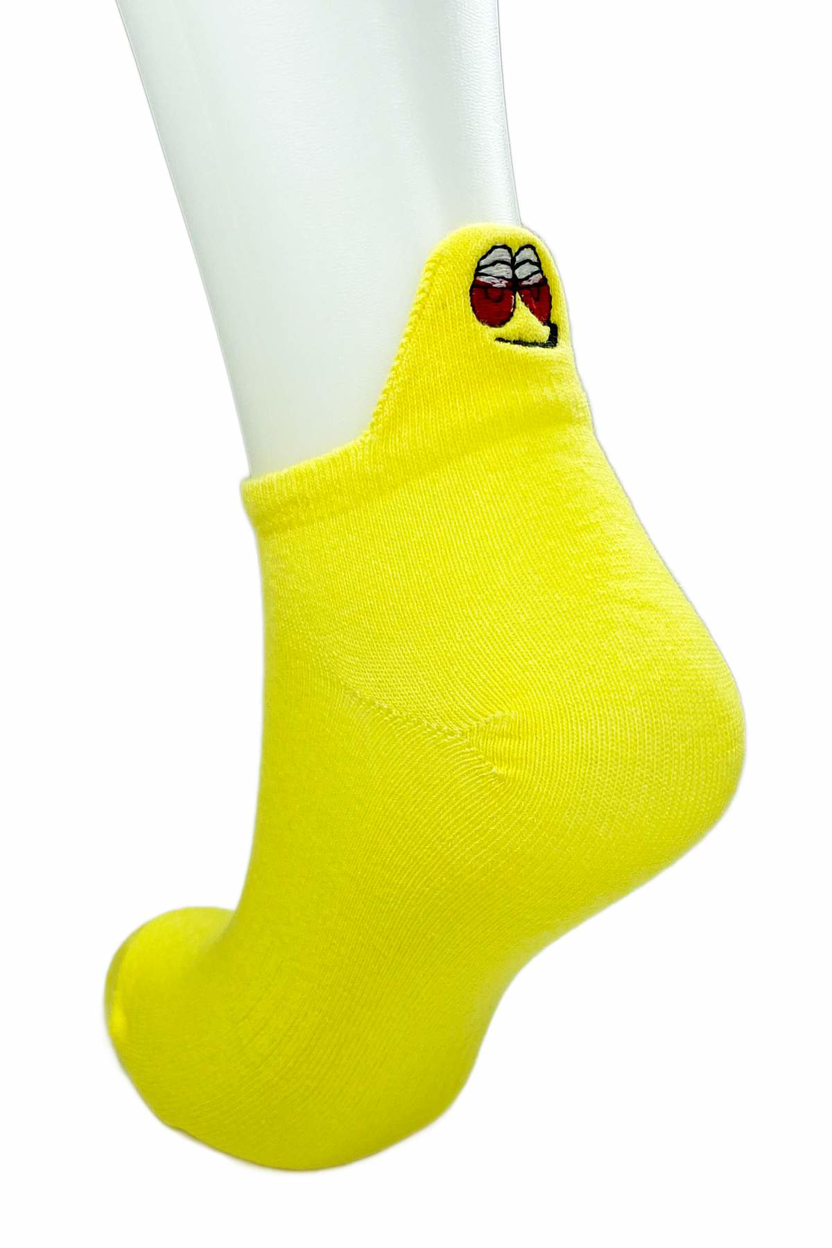 Just Cheap Store 6 Çift Emoji Desen Nakiş Baskili Kadin Pamuklu Bilek Çorap