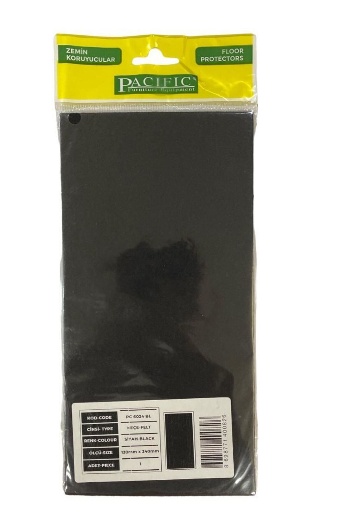 Pacific 6024 Bl Yapişkanli Keçe 120 Mm X 240 Mm Siyah