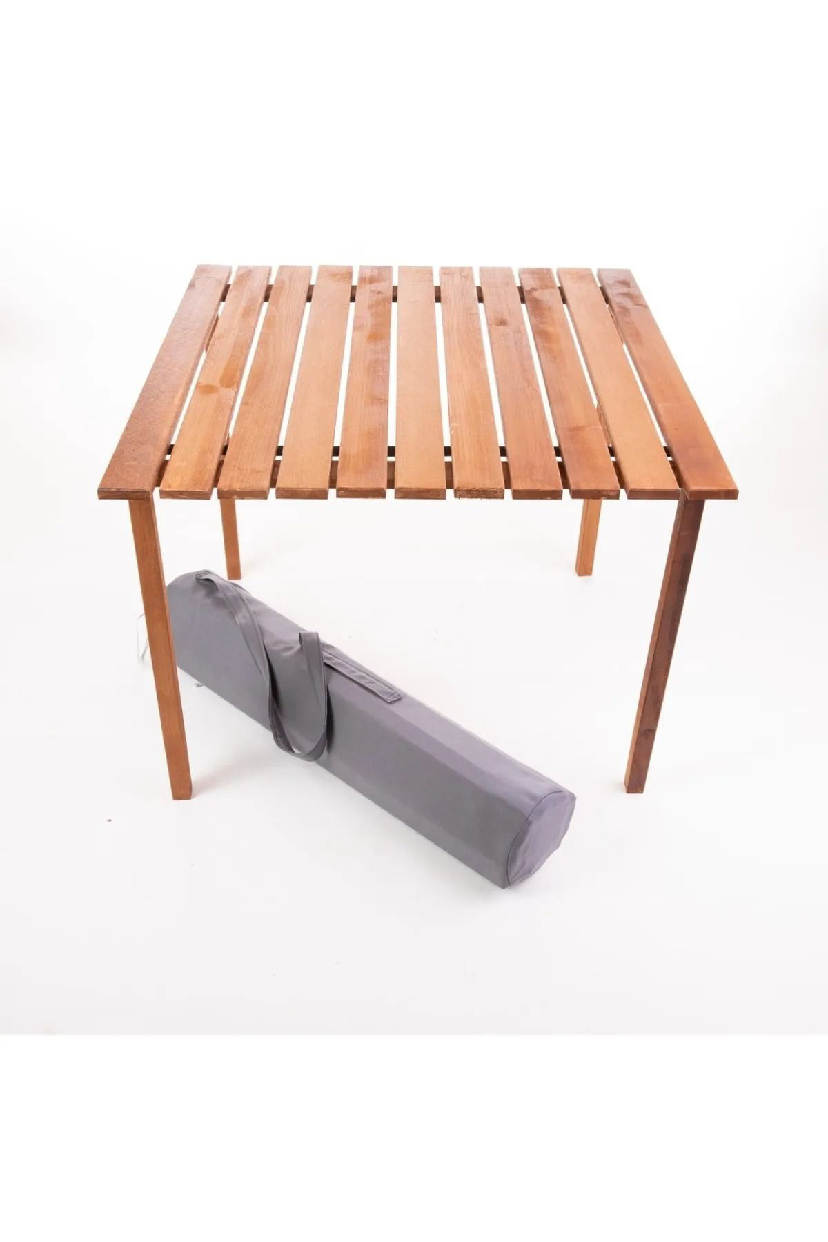 Woodenka 60X60 Cm Rulo Masa- Katlanir Bahçe -Balkon - Teras – Kamp Masa -