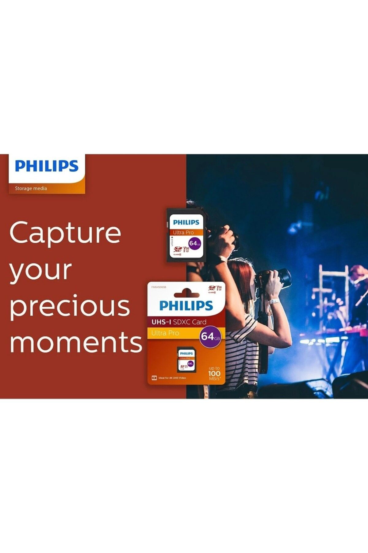 Philips 64Gb Sd Kart | Ultra Pro | V30 – Uhs-İ U3 – 4K Performansi