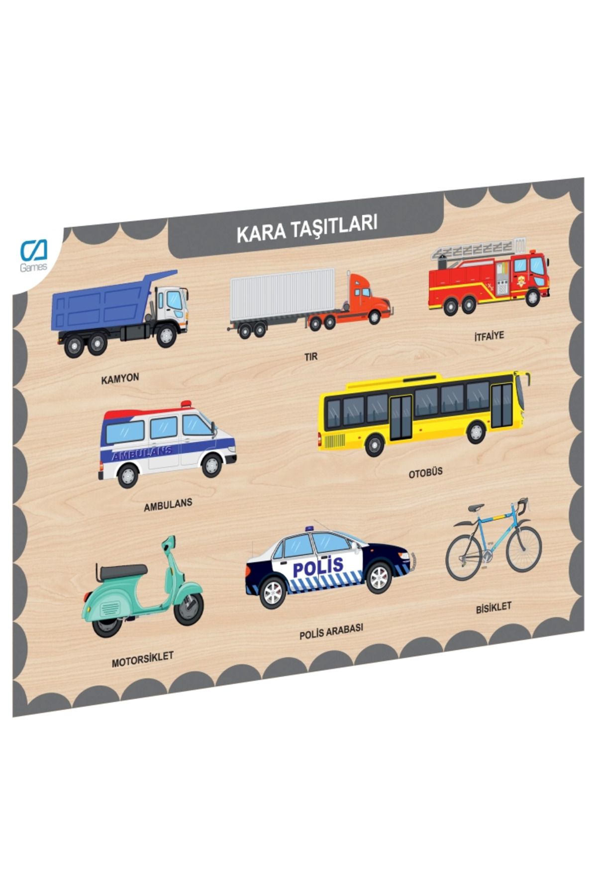 Pamiravm 675 Caahs-3200 Ca Games Ahşap Kara Taşitlari Bul-Tak