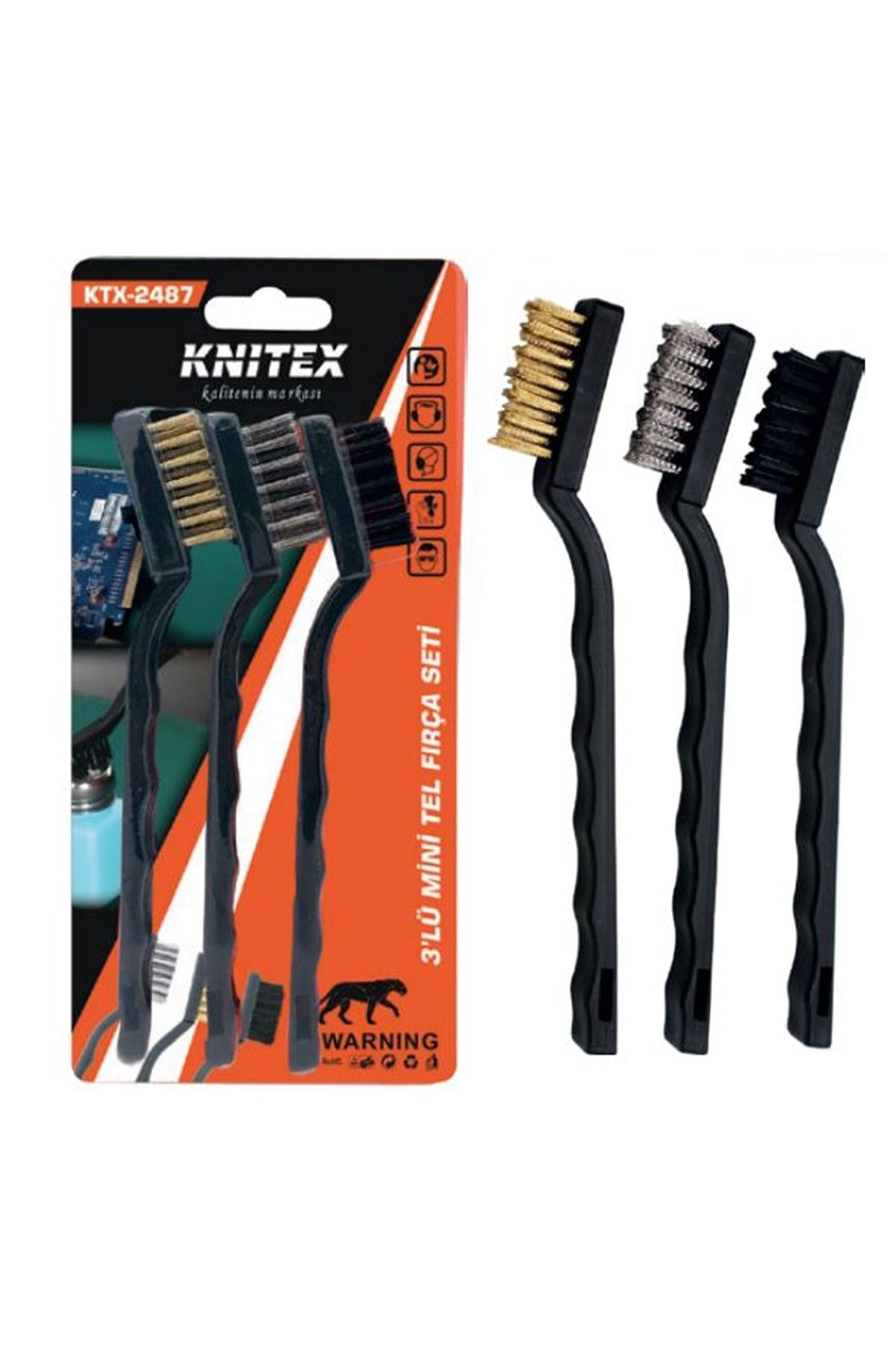 Homatrade **(6Adet)** Knitex Ktx-2487 3 Lü Mini Tel Firça| Yilbaşi