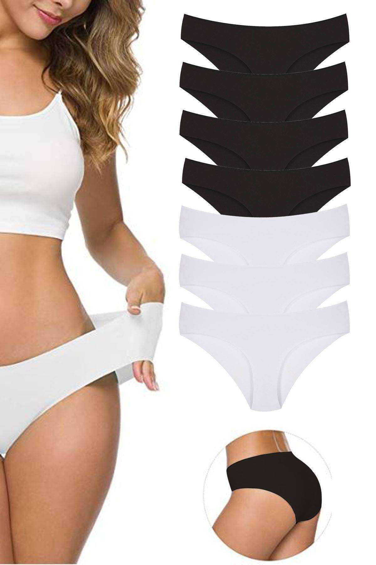 Just Cheap Store 7 Adet Kadin Dikişsiz Lazer Kesim Esnek İz Yapmayan Külot S1