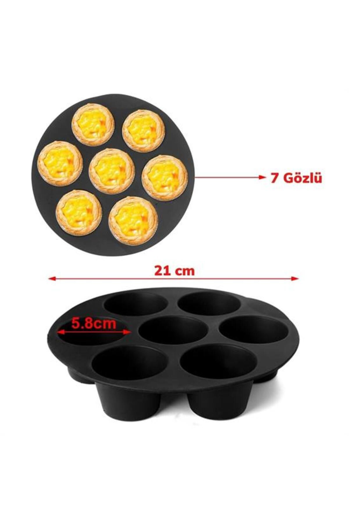 Ok Aksesuar 7 Gözlü Silikon Çok Amaçli Airfryer Muffin Cupcake Kek Ve Çörek P