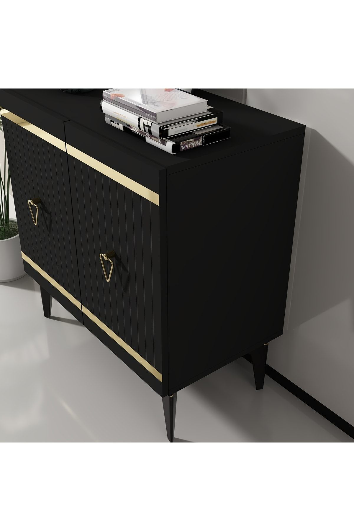 Cantek Dizayn 75 Cm Yumy Konsol-Çok Amaçli Dolap Antrasit-Altin