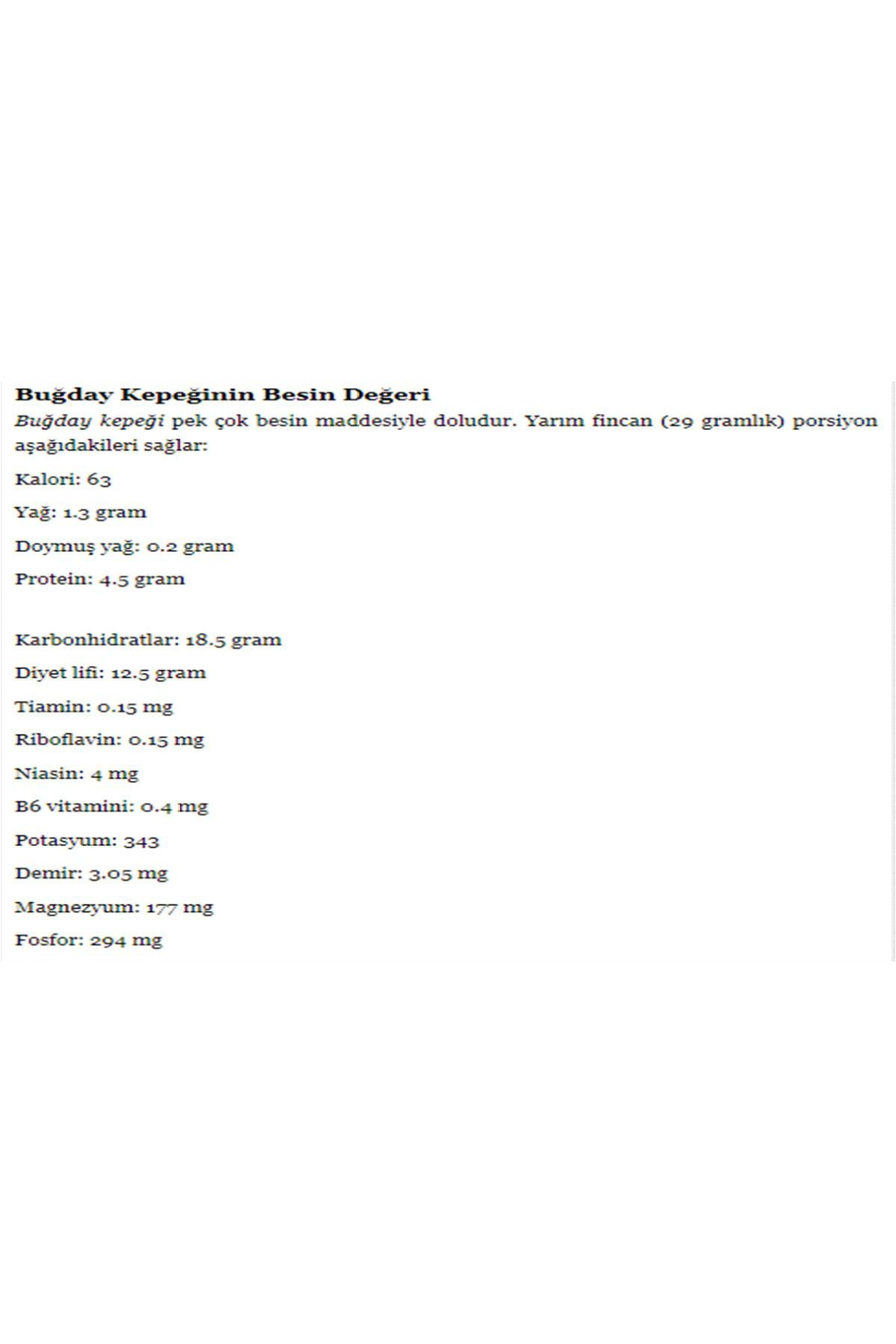 Organik Taşdeğirmen 750 Gr Buğday Kepeği Doğal Katkisiz Lifli Buğday Kepeği