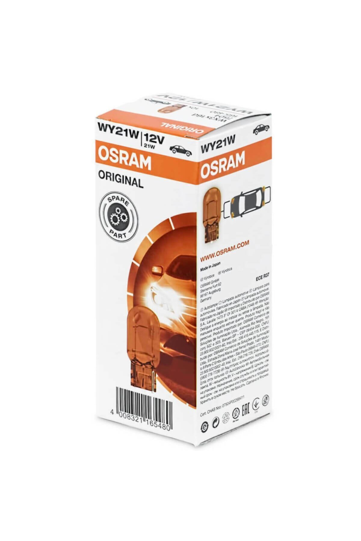 Osram 7504 Wy21w Amber Tek Duy T20 Ampul 12 Volt 10 Adet