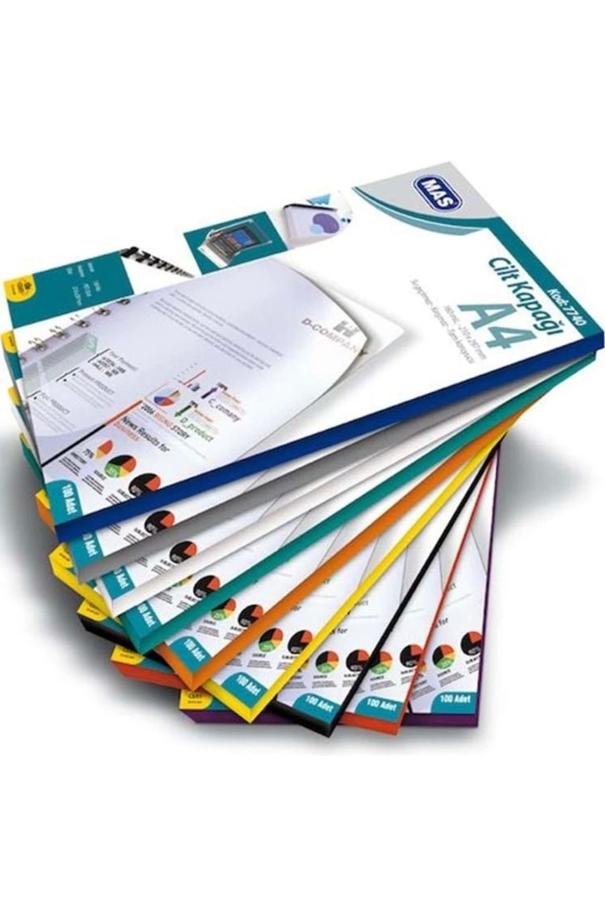 Mas 7740 Cilt Kapaği Pp - A4- 100 Lü Pk. Şeffaf