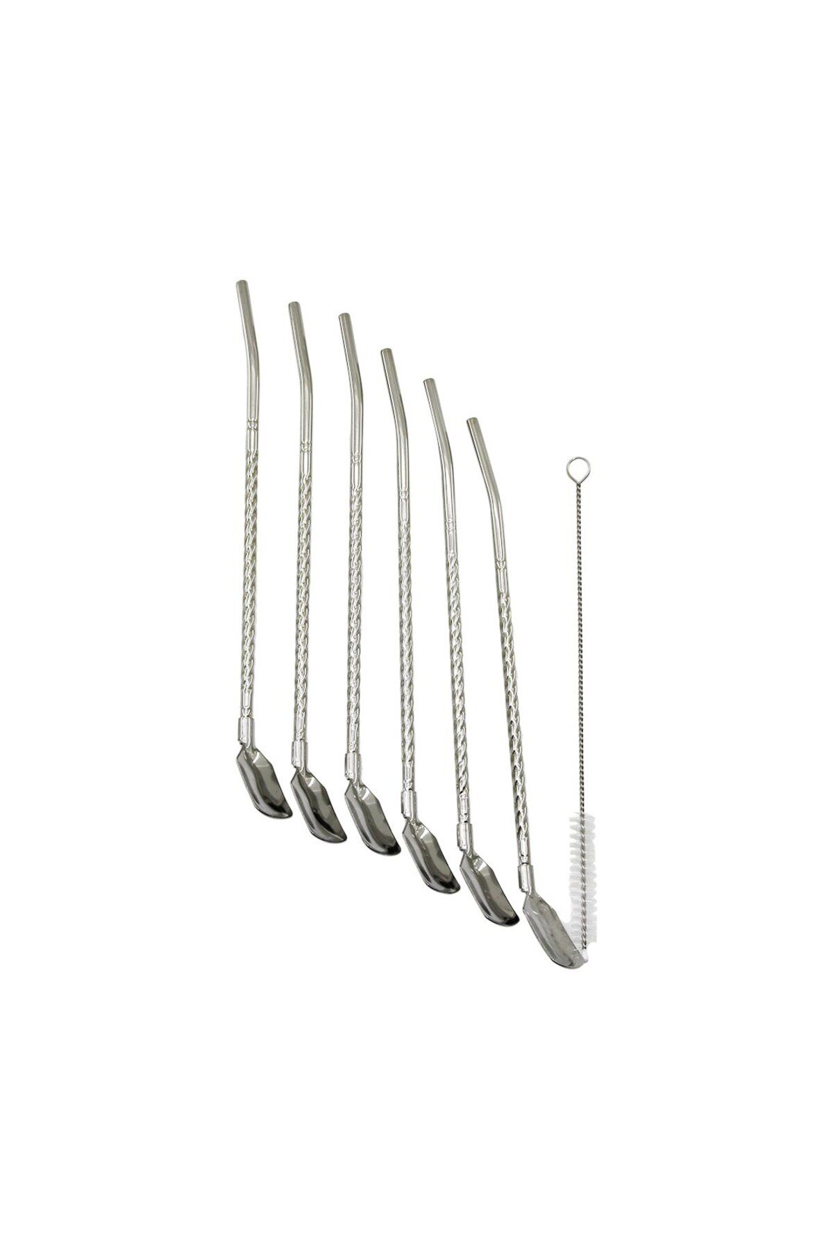 Ok Aksesuar 7Pcs - 6Pipet + 1Temizleme Firça Çelk Kaşikli Pipet Go5060gok2227