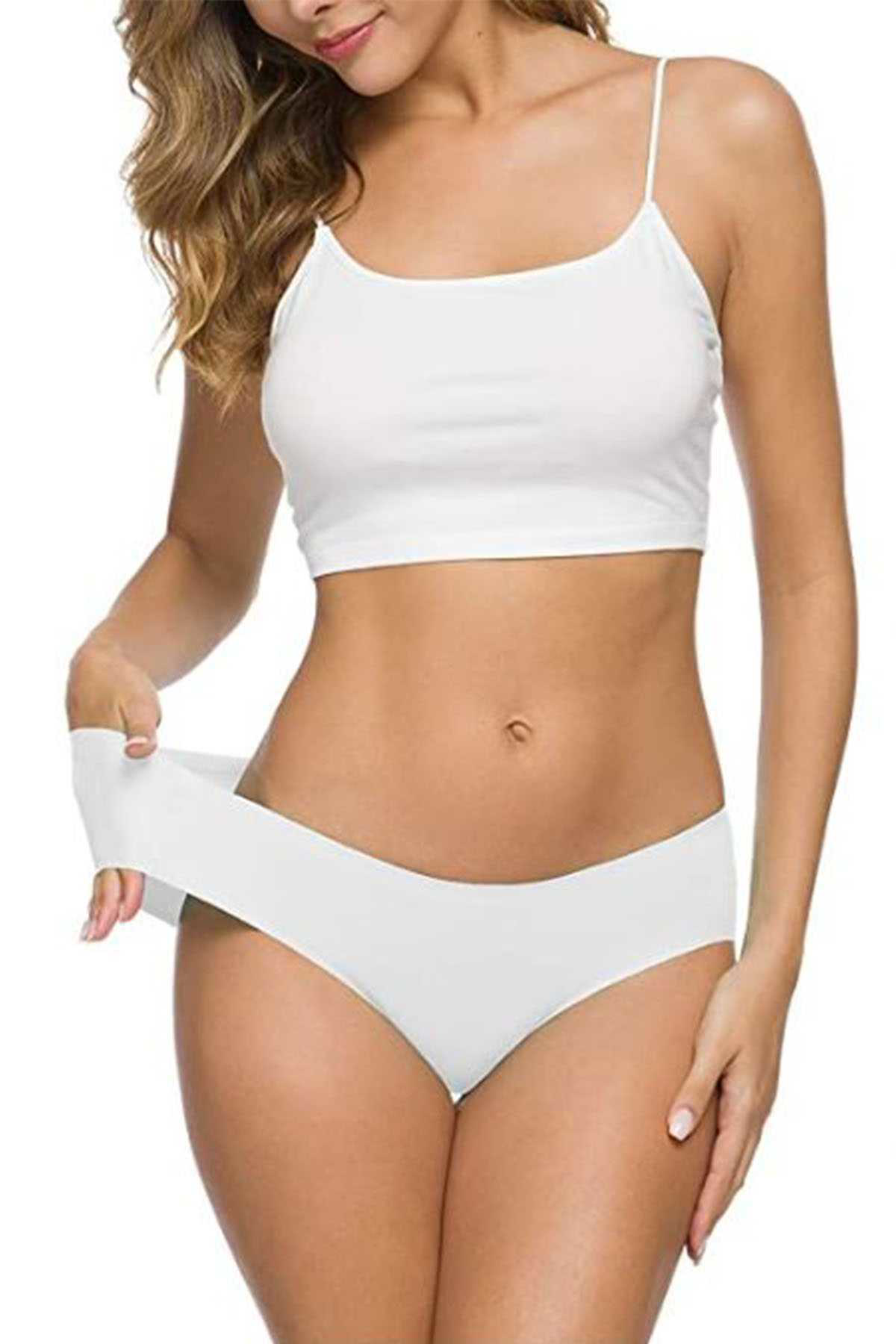 Just Cheap Store 8 Adet Kadin Dikişsiz Lazer Kesim Esnek İz Yapmayan Külot S3