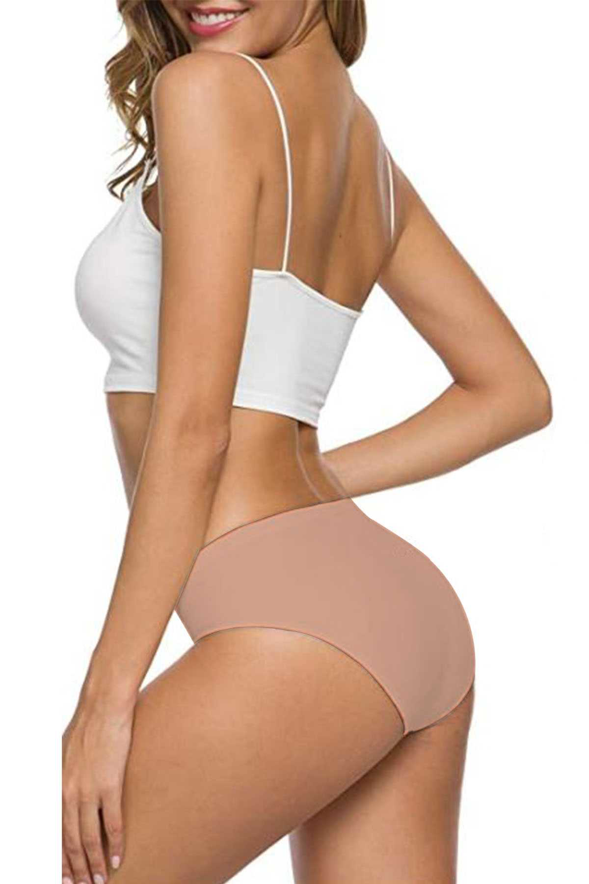 Just Cheap Store 8 Adet Kadin Dikişsiz Lazer Kesim Esnek İz Yapmayan Külot S2